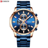 CURREN Fashion Watches Men Coffee Clock Men Quartz Wristwatch Stainless Steel Band Chronograph Watch Male Relogio Masculino
