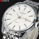 Mens Watches Top Brand Luxury Curren Men Full Stainless Steel Analog Date Quartz Casual Watch Wristwatches Relogio Masculino