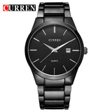 CURREN Fashion Business Calendar  Quartz Wrist Watch Stylish Men's Watch Military Waterproof Full Steel Male Clock