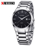 CURREN Fashion Business Calendar  Quartz Wrist Watch Stylish Men's Watch Military Waterproof Full Steel Male Clock