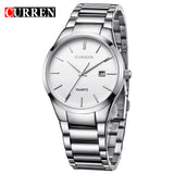 CURREN Fashion Business Calendar  Quartz Wrist Watch Stylish Men's Watch Military Waterproof Full Steel Male Clock