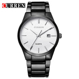 CURREN Fashion Business Calendar  Quartz Wrist Watch Stylish Men's Watch Military Waterproof Full Steel Male Clock